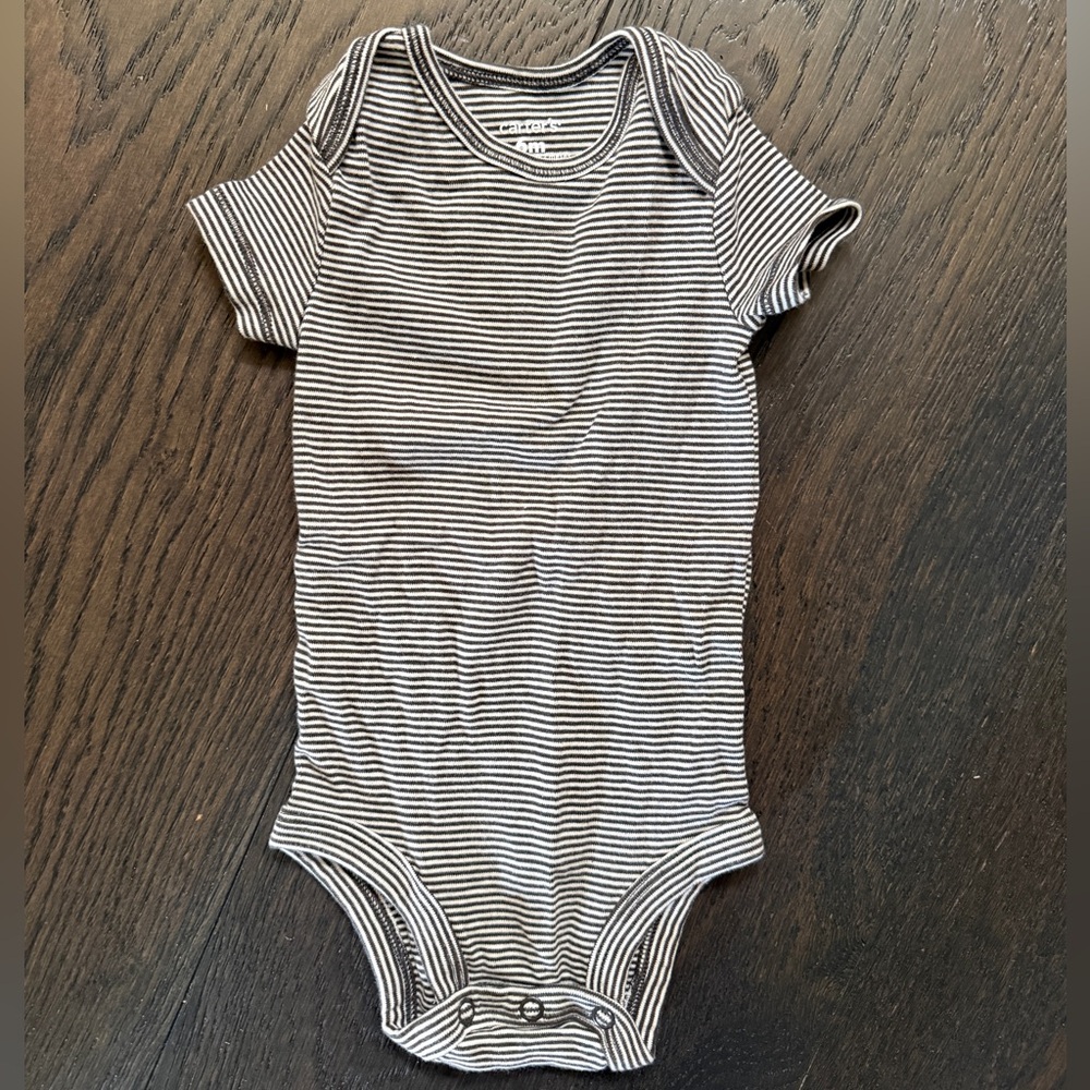 Carters Striped Short Sleeve Baby Onesie